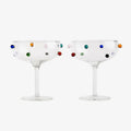 Pomponette Champagne Coupes (Set of 2)